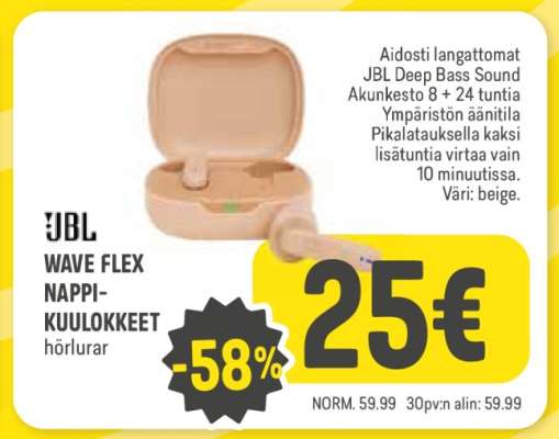 JBL Wave Flex Nappikuulokkeet