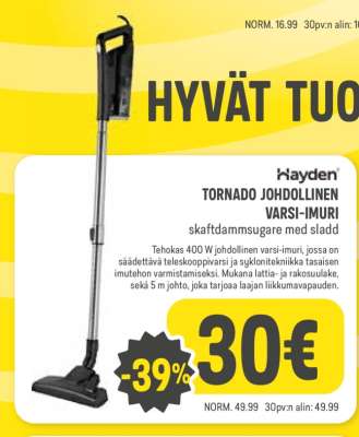 Hayden Tornado Johdollinen Varsi-Imuri