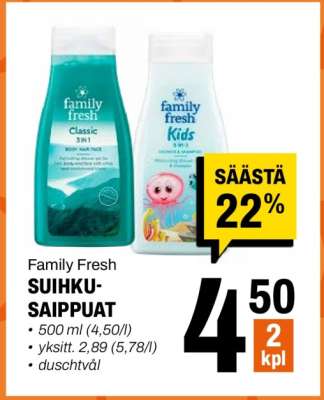 Family Fresh Suihkusaippuat
