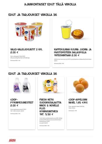Alepa tarjoukset  - 02.09.2026 - 08.09.2026.
