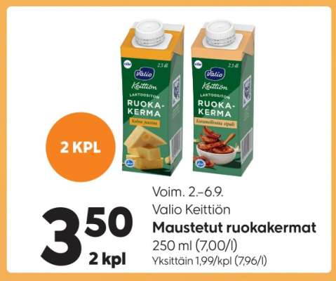 Valio Keittiön Maustetut Ruokakermat