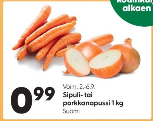 Sipuli- tai porkkanapussi 1 kg