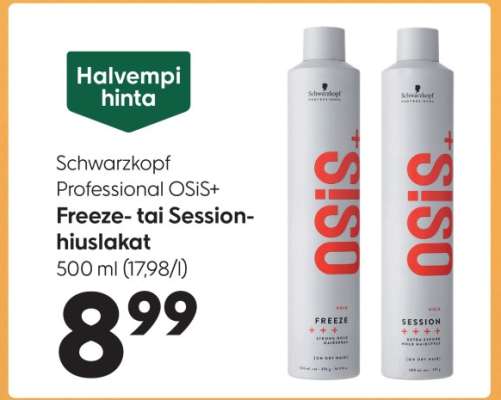 Schwarzkopf Professional OSiS+ Freeze- tai Session-hiuslakat