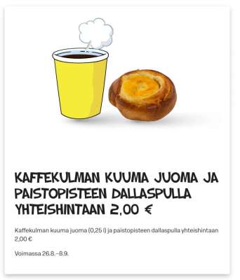 KAFFEKULMAN KUUMA JUOMA JA PAISTOPISTEEN DALLASPULLA
