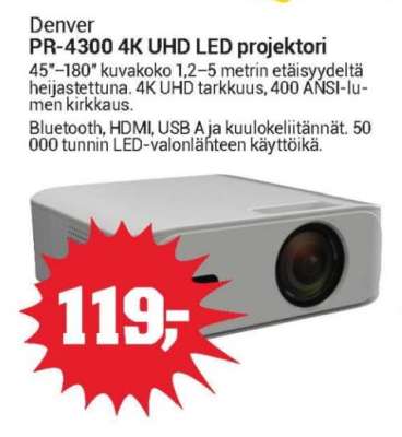 Denver PR-4300 4K UHD LED projektori