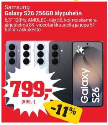 Samsung Galaxy S26 256GB älypuhelin