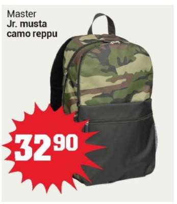 Master Jr. musta camo reppu