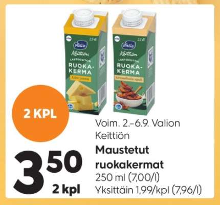 Valion Keittiön Maustetut ruokakermat