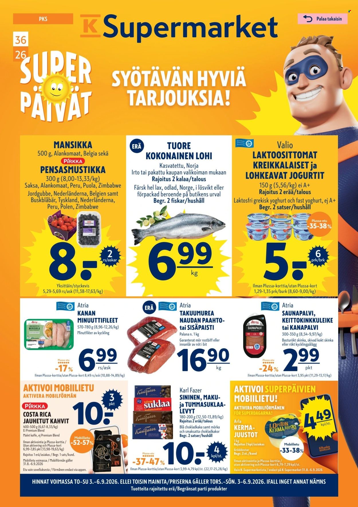 K-Supermarket tarjoukset - 03.09.2026 - 06.09.2026. Sivu 1