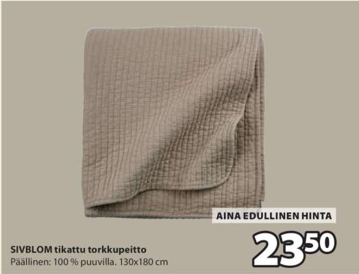 SIVBLOM tikattu torkkupeitto