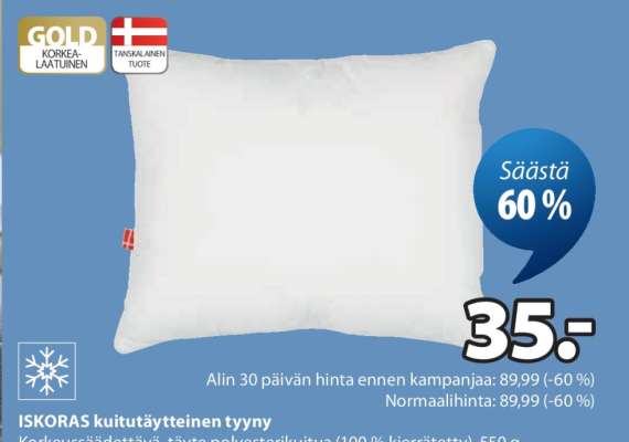 ISKORAS kuitutäytteinen tyyny