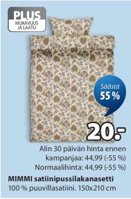 MIMMI satiinipussilakanasetti