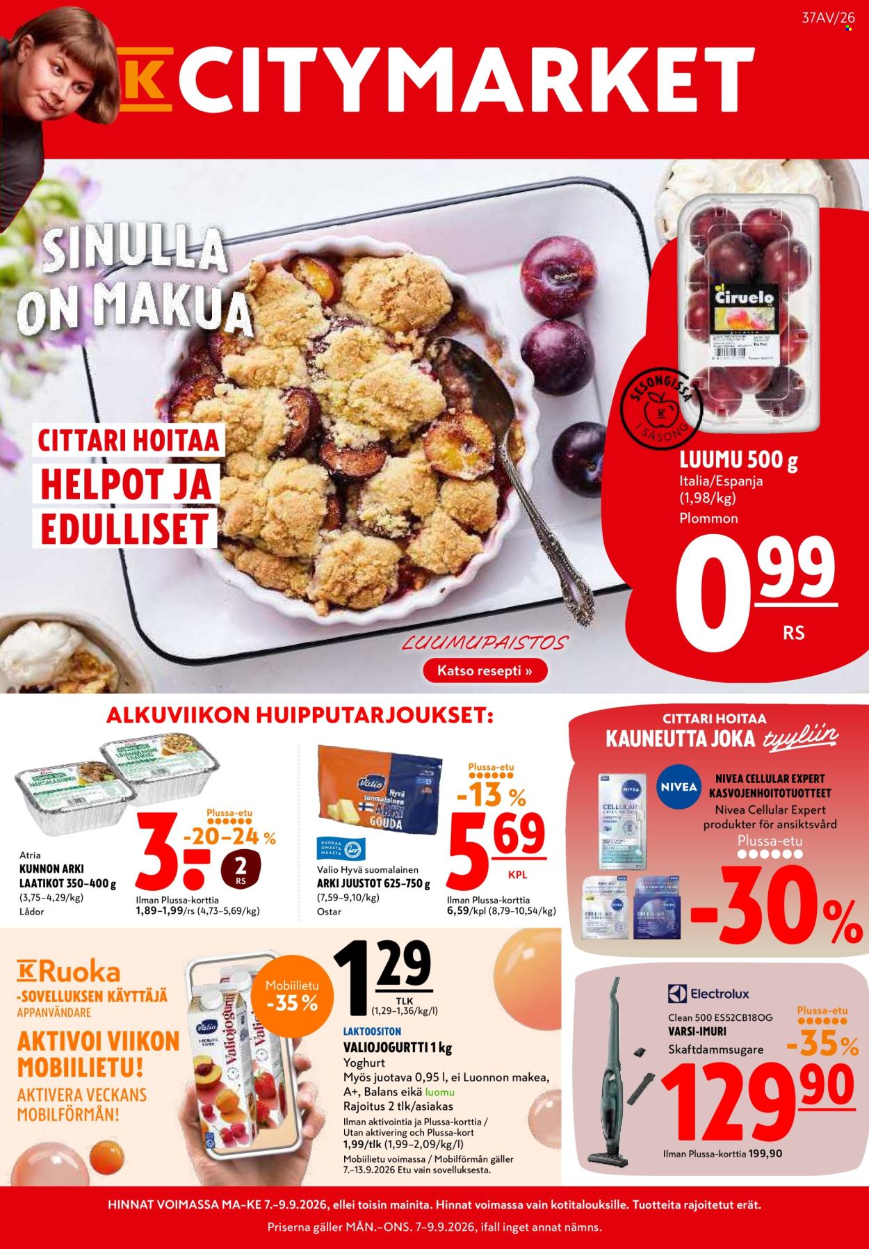 K-citymarket tarjoukset - 07.09.2026 - 09.09.2026. Sivu 1