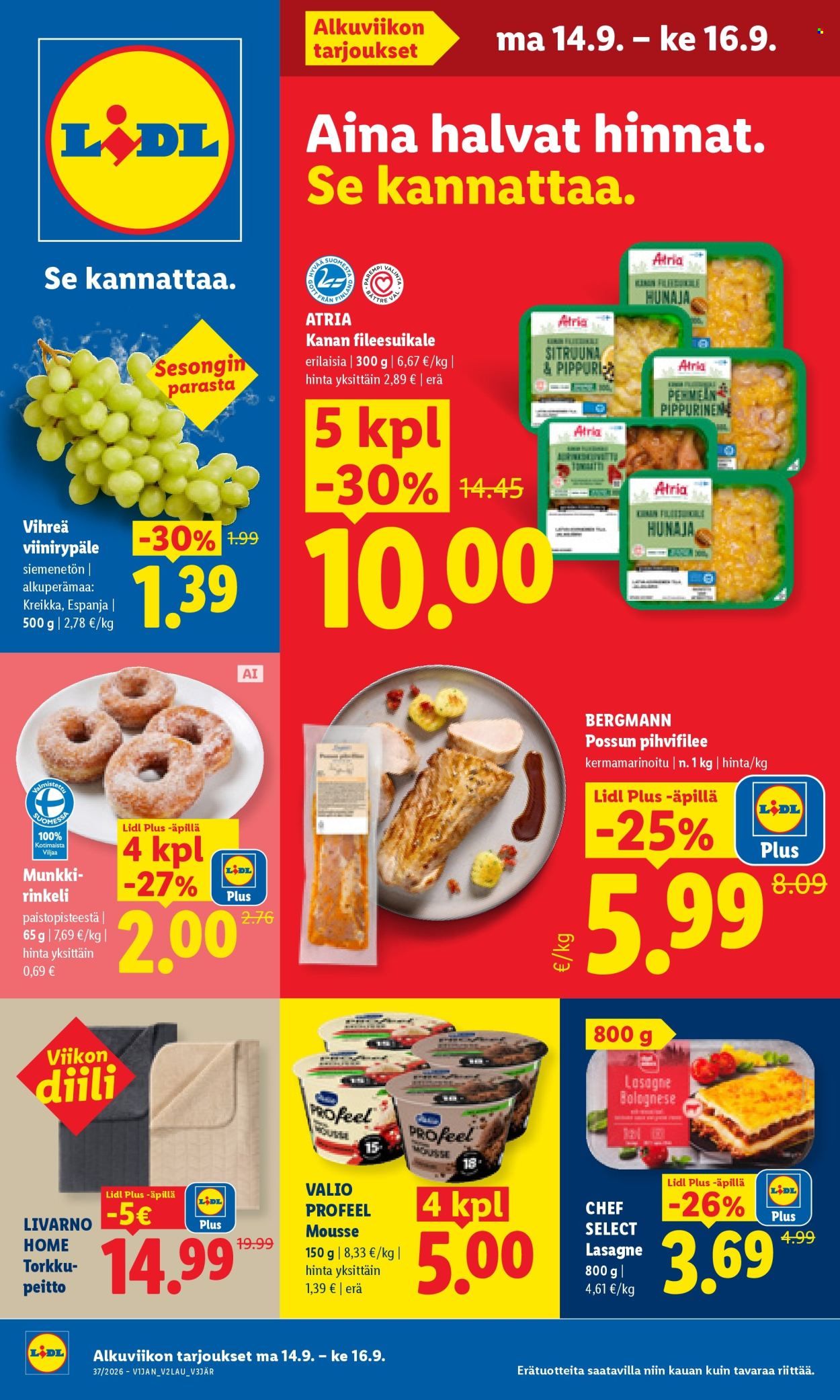 Lidl tarjoukset - 14.09.2026 - 16.09.2026. Sivu 1