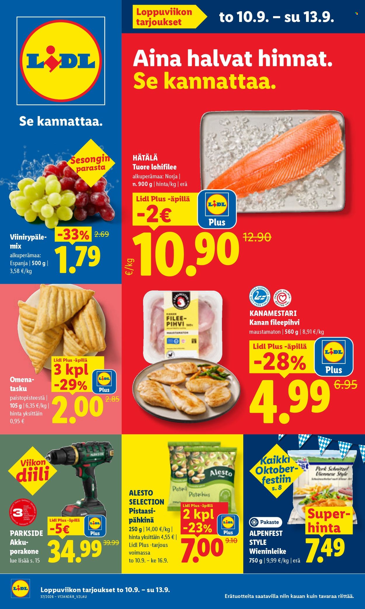 Lidl tarjoukset - 10.09.2026 - 13.09.2026. Sivu 1