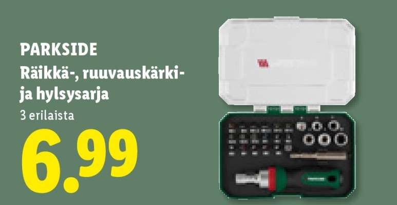 PARKSIDE Räikkä-, ruuvauskärki- ja hylsysarja