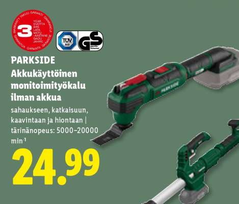 PARKSIDE Akkukäyttöinen monitoimityökalu ilman akkua