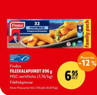 Findus FILEEKALAPUIKOT 896 g