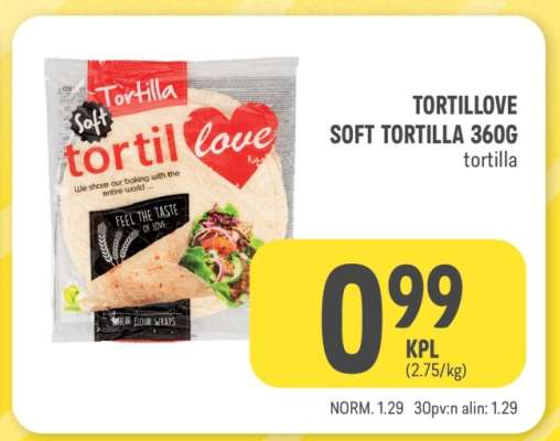 TORTILLOVE SOFT TORTILLA 360G