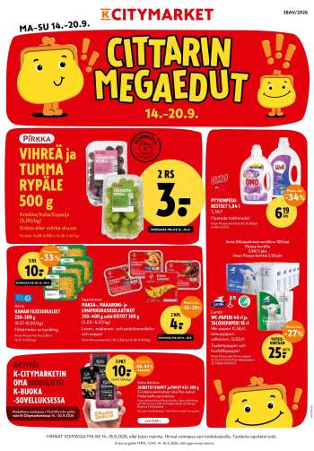 K-citymarket tarjoukset  - 14.09.2026 - 20.09.2026.
