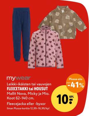 mywear FLEECETAKKI tai HOUSUT