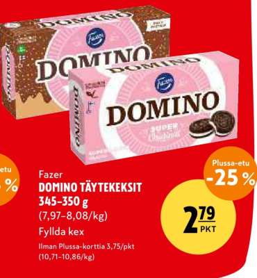 Fazer DOMINO TÄYTEKEKSIT 345–350 g