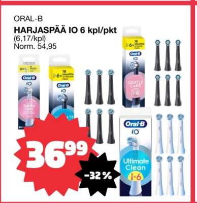 ORAL-B HARJASPÄÄ IO 6 kpl/pkt