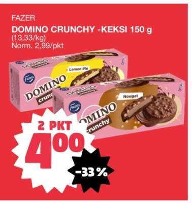 FAZER DOMINO CRUNCHY -KEKSI 150 g