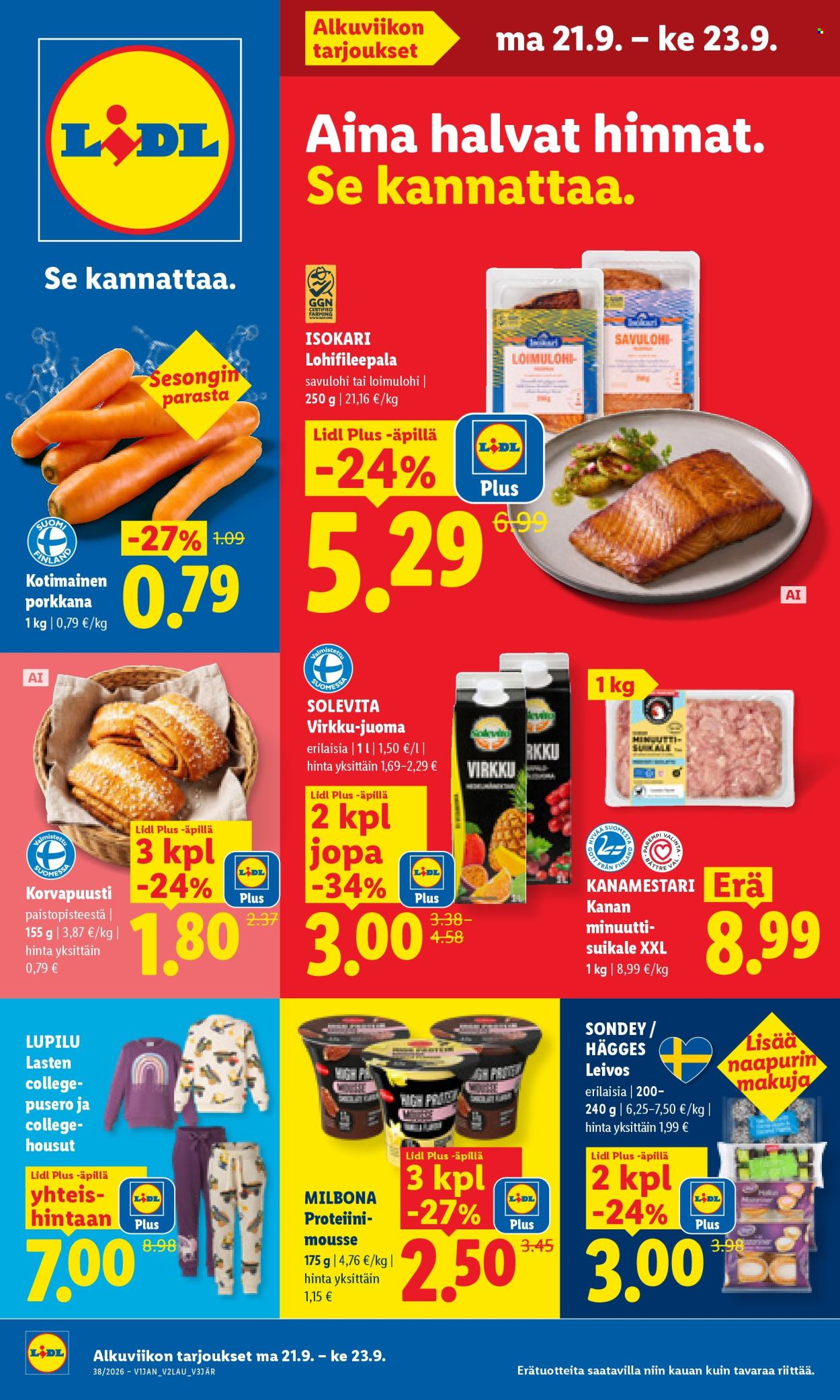 Lidl tarjoukset - 21.09.2026 - 23.09.2026. Sivu 1