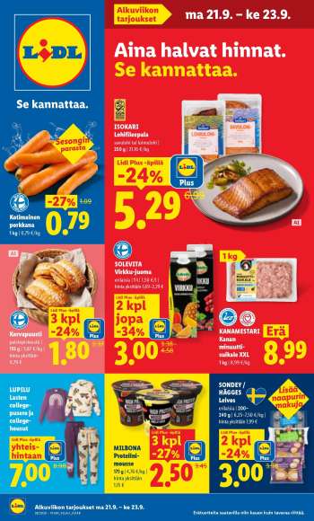 Lidl tarjoukset  - 21.09.2026 - 23.09.2026.