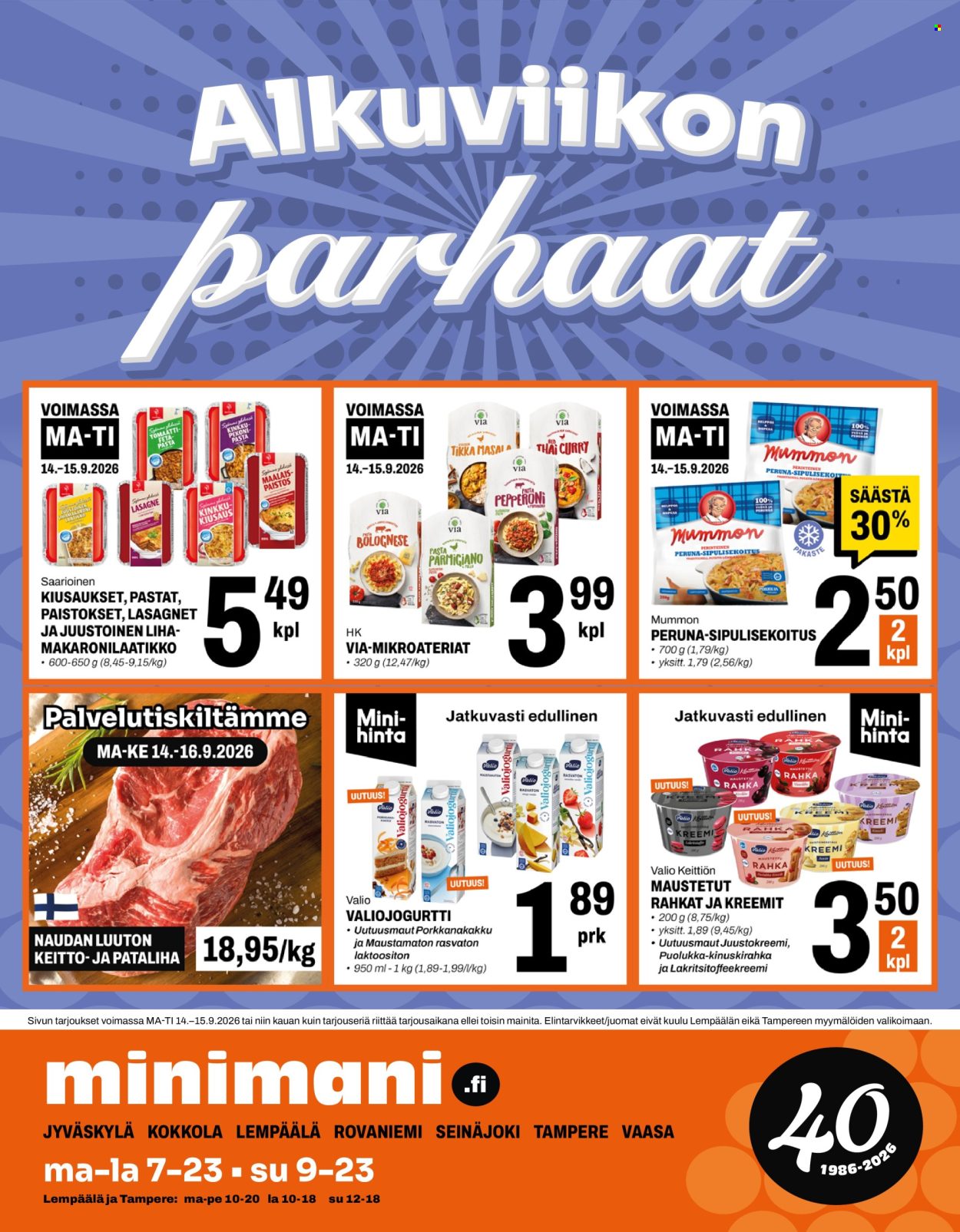 Minimani tarjoukset - 14.09.2026 - 15.09.2026. Sivu 1