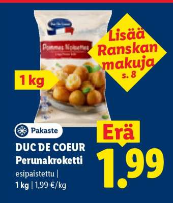 DUC DE COEUR Perunakroketti
