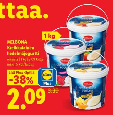 MILBONA Kreikkalainen hedelmäjogurtti