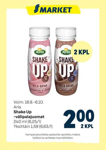 S-market tarjoukset  - 16.09.2026 - 06.10.2026.