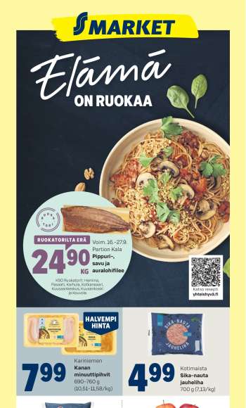 S-market tarjoukset  - 16.09.2026 - 20.09.2026.