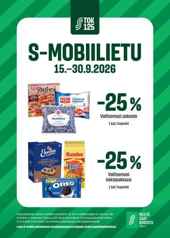 S-market tarjoukset  - 15.09.2026 - 30.09.2026.