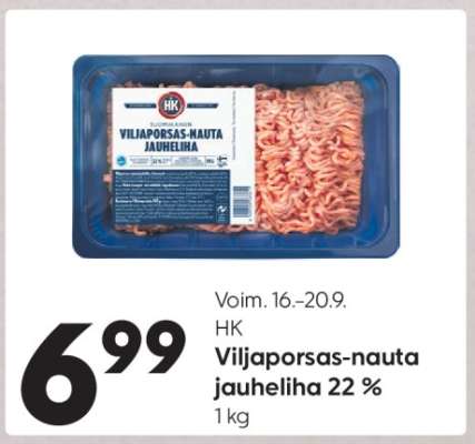 HK Viljaporsas-nauta jauheliha 22 %