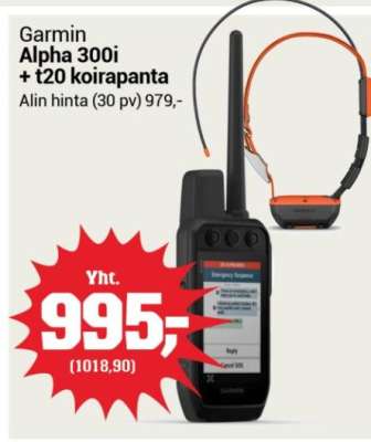 Garmin Alpha 300i + t20 koirapanta