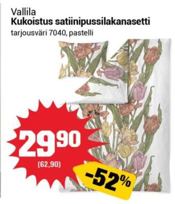 Vallila Kukoistus satiinipussilakanasetti