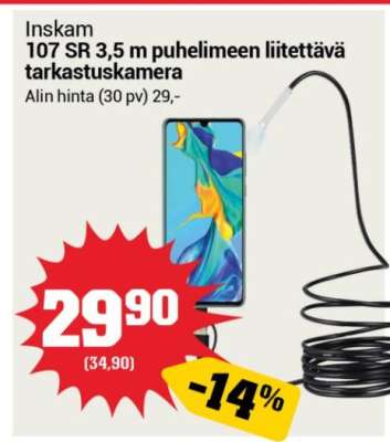 Inskam 107 SR 3,5 m puhelimeen liitettävä tarkastuskamera