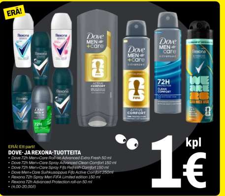 DOVE- JA REXONA-TUOTTEITA