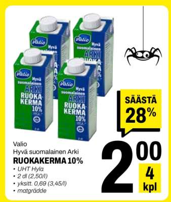 Valio Hyvä suomalainen Arki RUOKAKERMA 10%