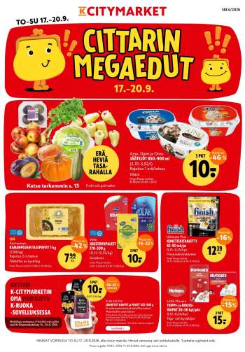 K-citymarket tarjoukset  - 17.09.2026 - 20.09.2026.