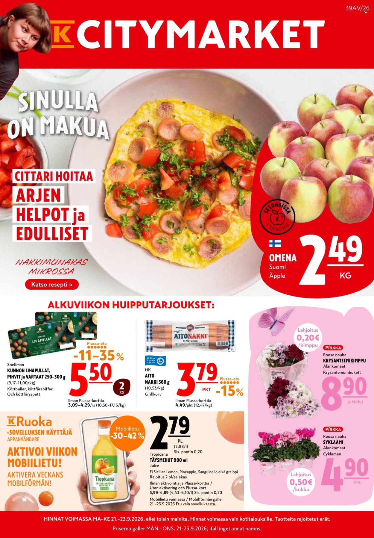 K-citymarket tarjoukset - 21.09.2026 - 23.09.2026. Sivu 1