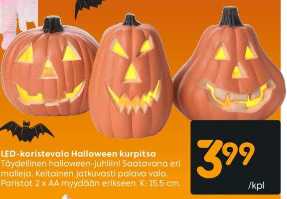 LED-koristevalo Halloween kurpitsa