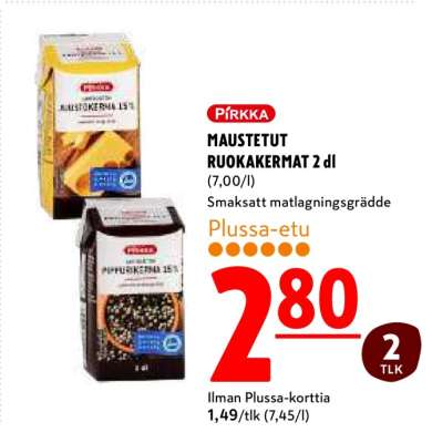 Pirkka maustetut ruokakermat 2 dl