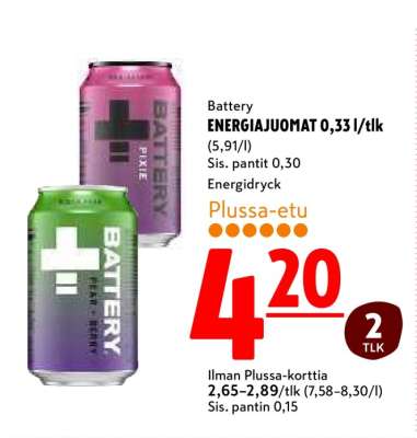 Battery ENERGIAJUOMAT 0,33 l/tlk