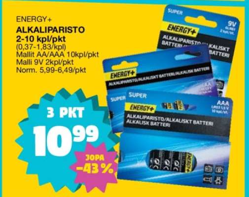 ENERGY+ Alkaliparisto