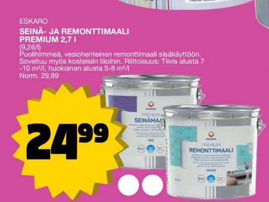 ESKARO SEINÄ- JA REMONTTIMAALI PREMIUM 2,7 l