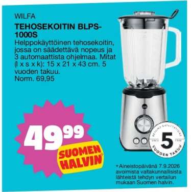 WILFA TEHOSEKOITIN BLPS-1000S